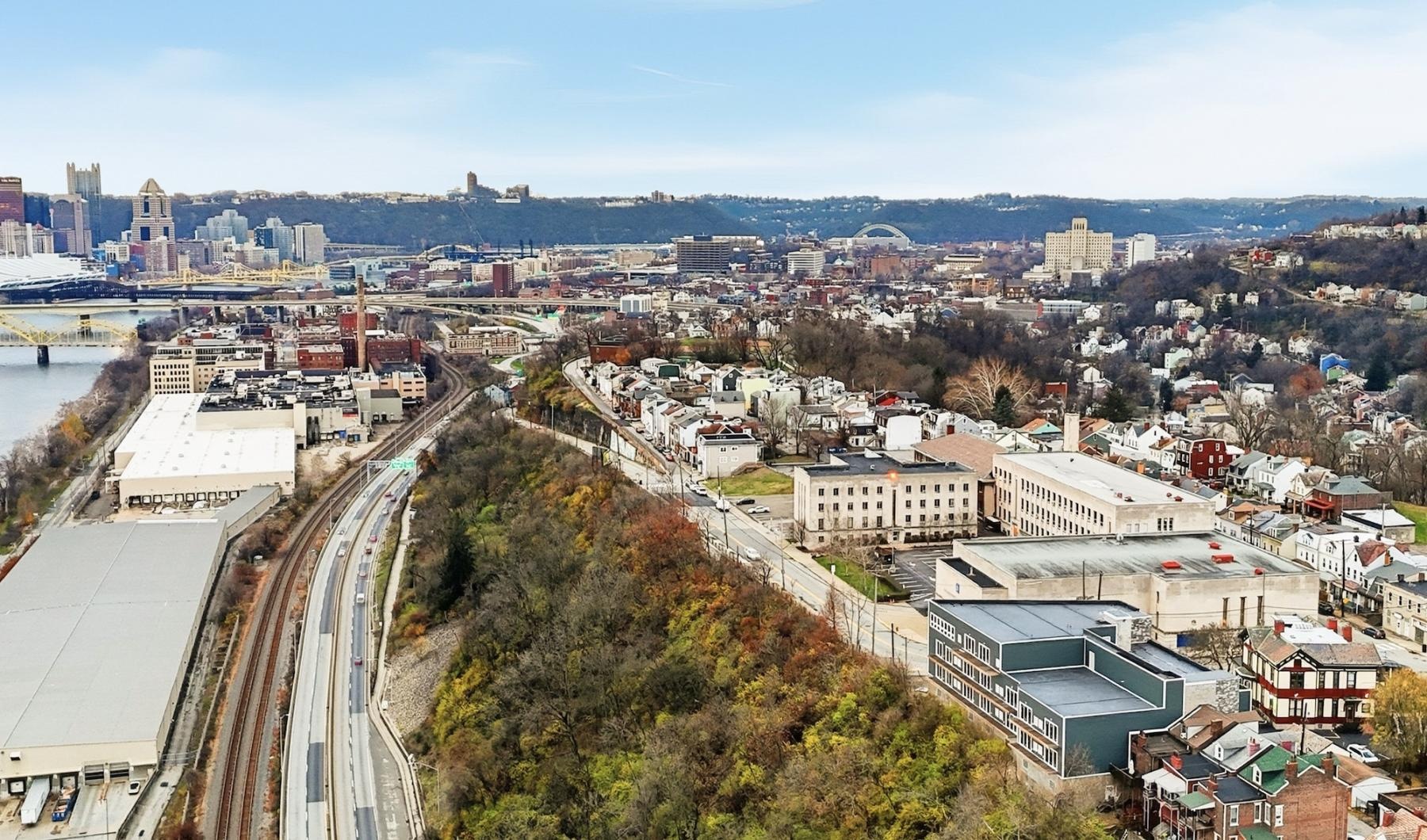 a city with a river running through it